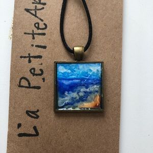 Handmade Soap, Candle, and Enamel Necklace Gift Set
